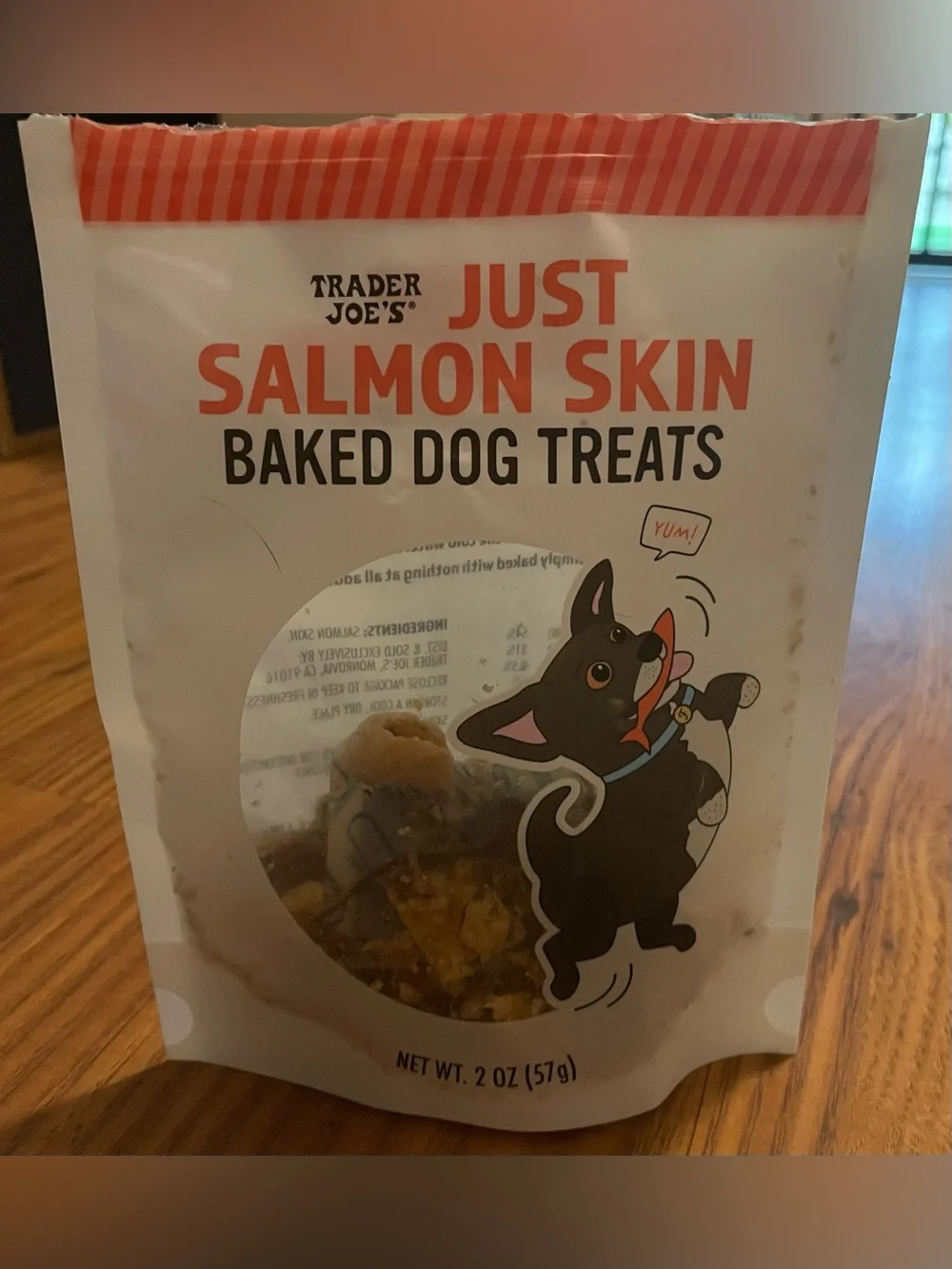 Trader Joe's Just Salmon Skin Baked Dog Treats 2 packages